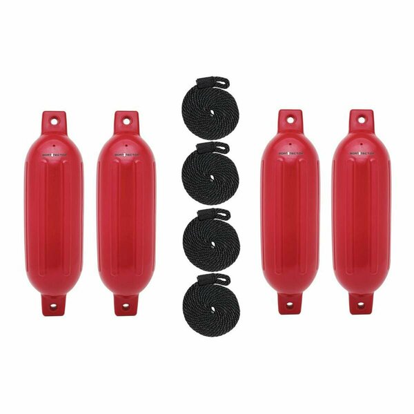 Extreme Max 4.5 x 16 in. Boattector Fender Value, Red, 4PK 3006.7527